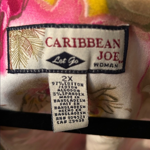 Coldwater Creek Pink and Green Floral Plus Lightweight Jean Jacket size 2X - Picture 2 of 4